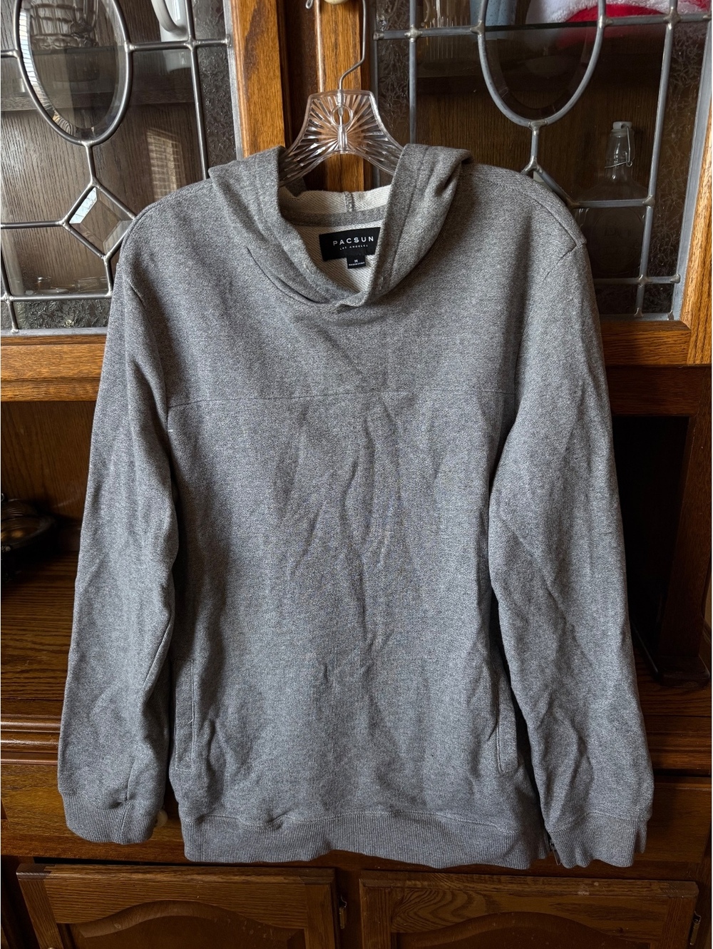 Pacsun Los Angeles Heather Gray Pullover Hoodie Size M Side Zip